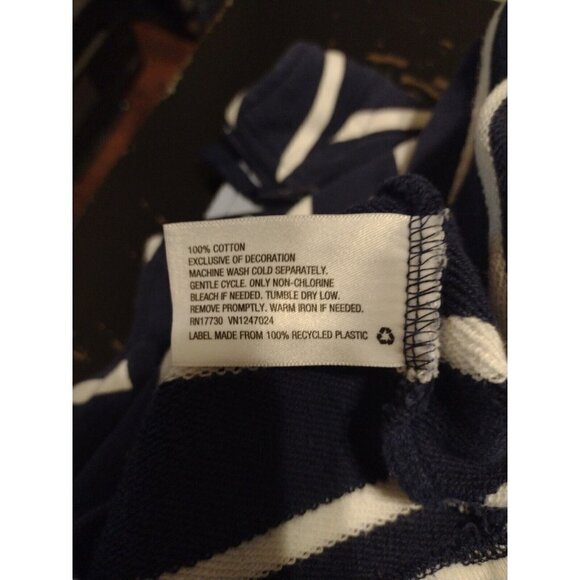 Vineyard Vines Men's Size XS Navy Blue Striped 1/4 Zip Sweater Cotton - Picture 8 of 11